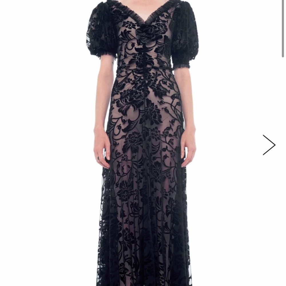 Norma Kamali Ashley Dress black burnout velvet size small